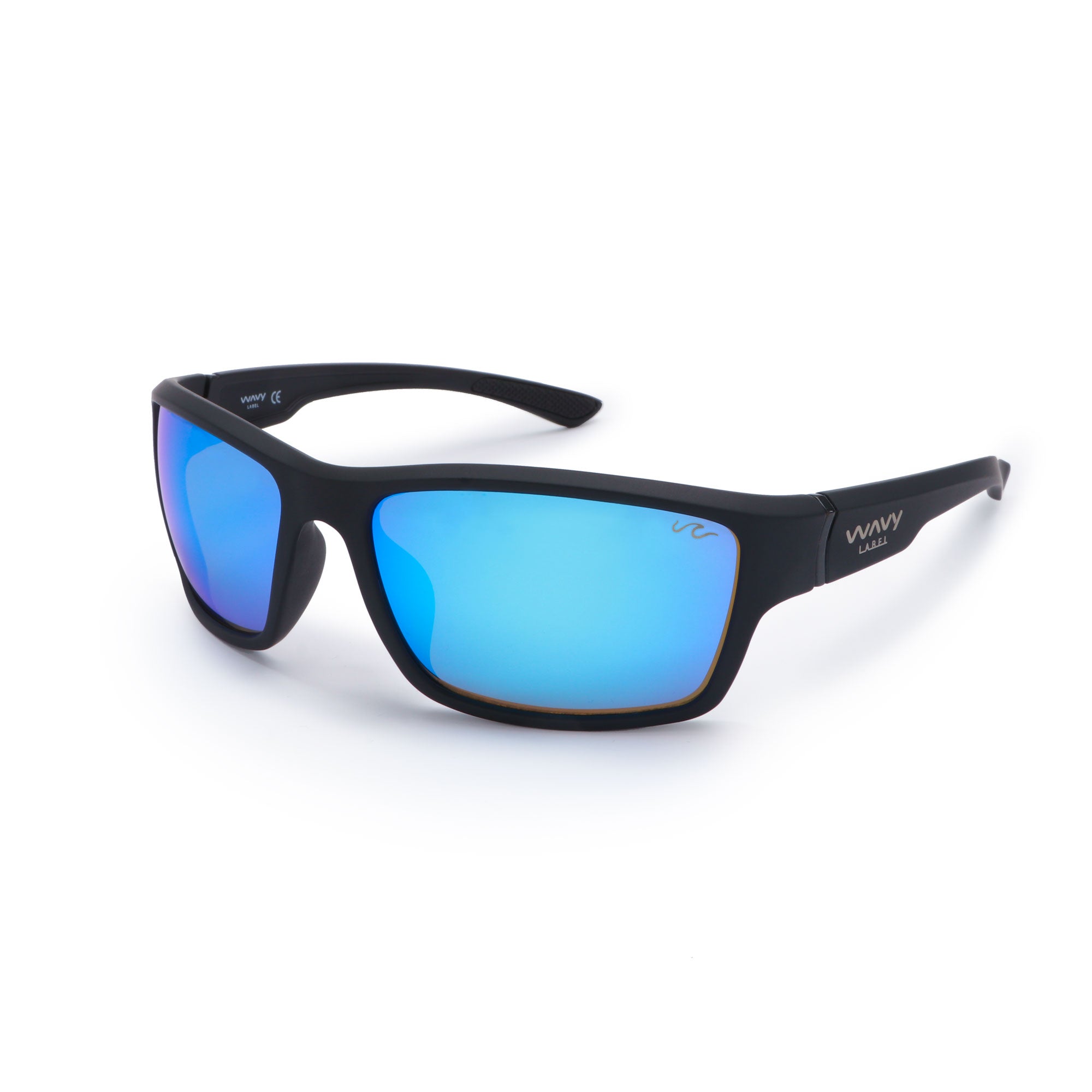 Wavy Label The Spawn Sunglasses Black / Amber Polycarbonate - Blue Lens